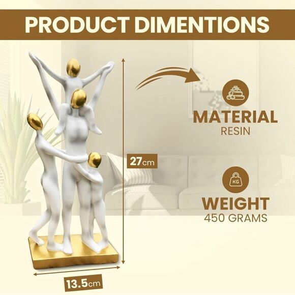 Abstract Family of Four Statue Unique Room or Shelf Home Decor NWOT - Picture 8 of 9